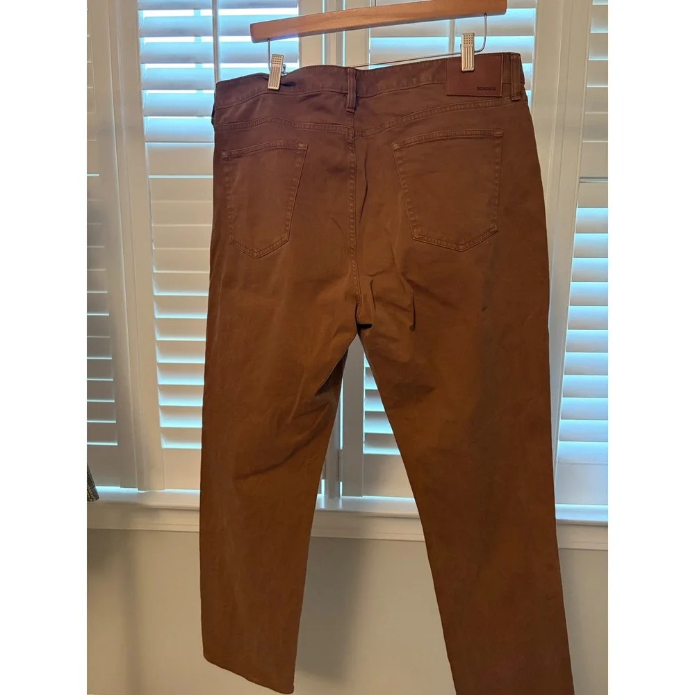 Bonobos Mens 35x32 Five Pocket Pants Rust Brown Straight Leg Casual Chinos